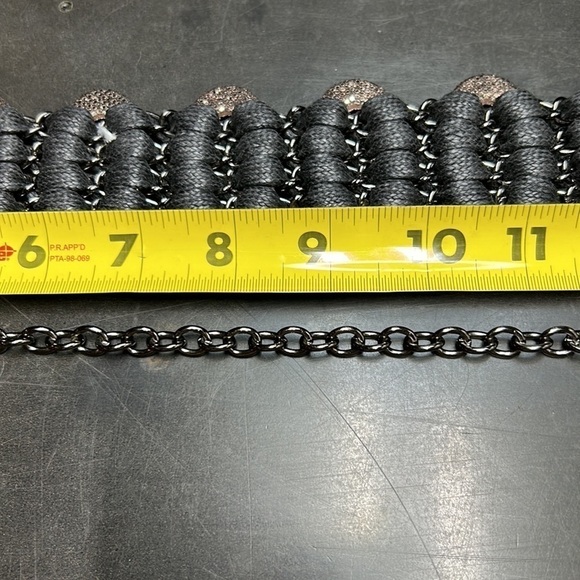 Chicos belt adjustable copper sequin ovals linked by weaving ovals with chain. main image 12